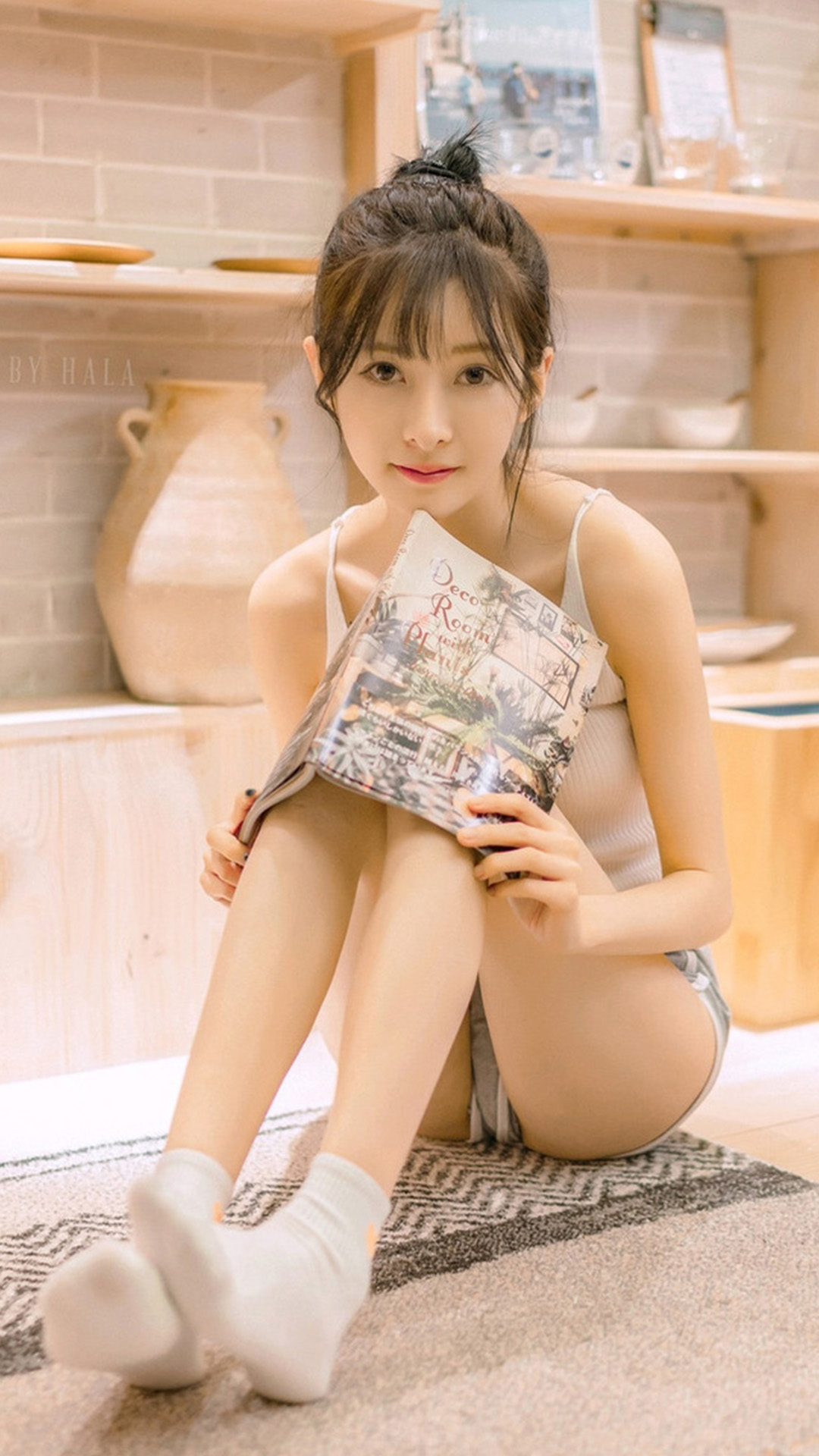 韩国美女长腿迷人居家元气写真图片